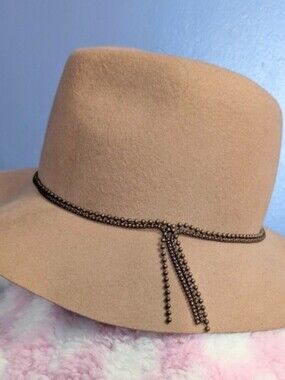 Nwot David & Young (D & Y) Elegant Tan Women's Wool 🦙 Fedora Hat Size M/L